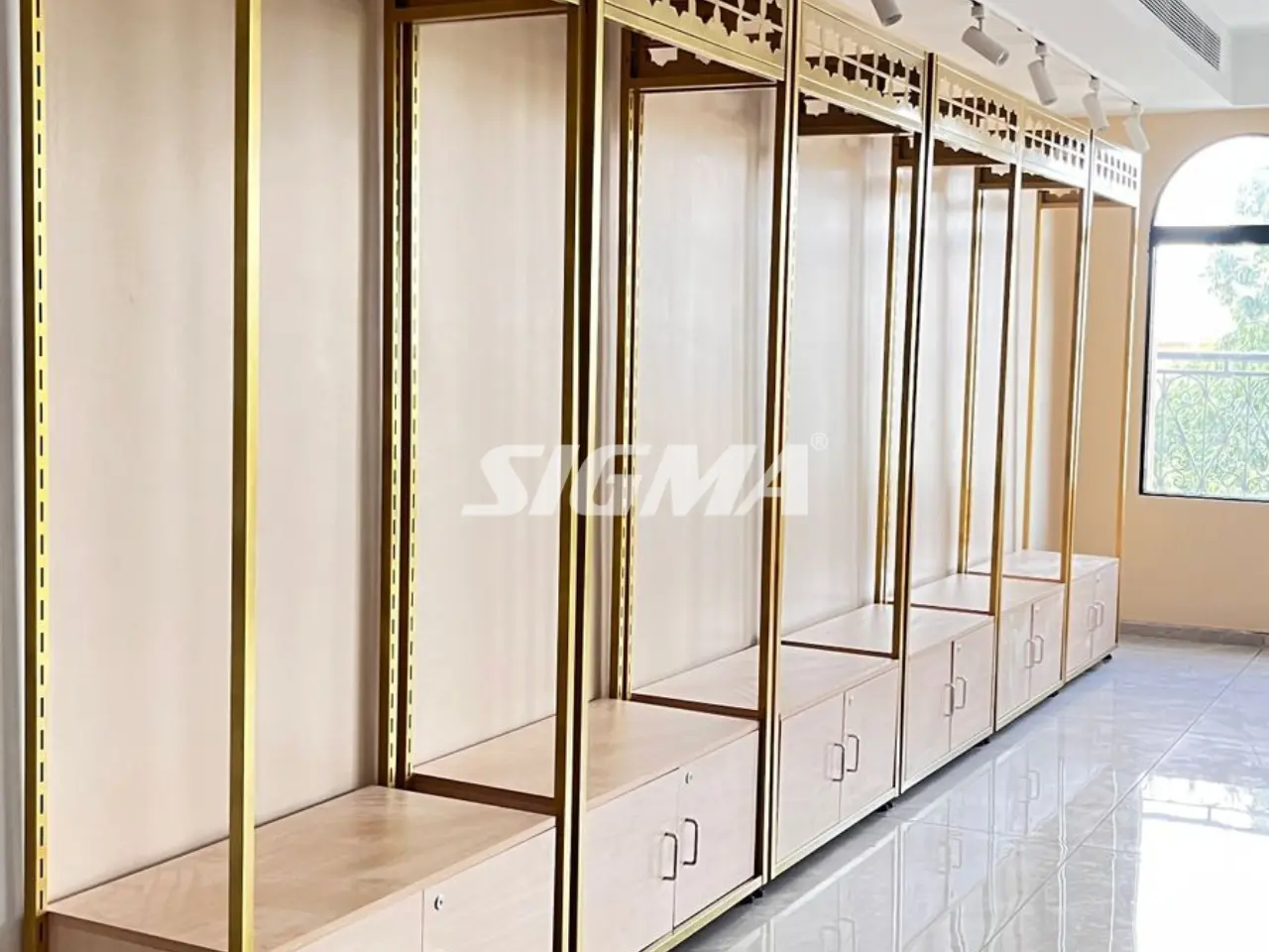 Sw Rack Garment Store Display Racks Installation | SW Racks with Laser Cutting ...
